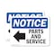 Signmission Parts And Service (Left Arrow) Sign With Symbol, 5 in W x Rectangle, Vinyl Decal OS-2PACK-NS-D-35-L-17135 - alternate 1